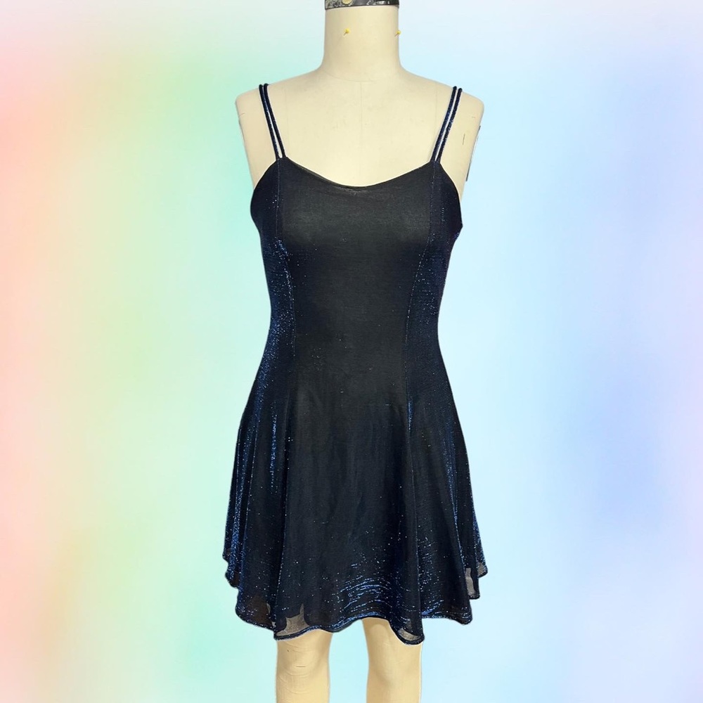 Vintage 90s y2k blue iridescent mini dress